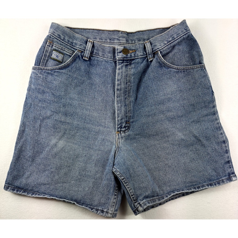 Vintage Wrangler For‎ Women Shorts 12 28W Light Wash Cotton Denim High Rise Mom
